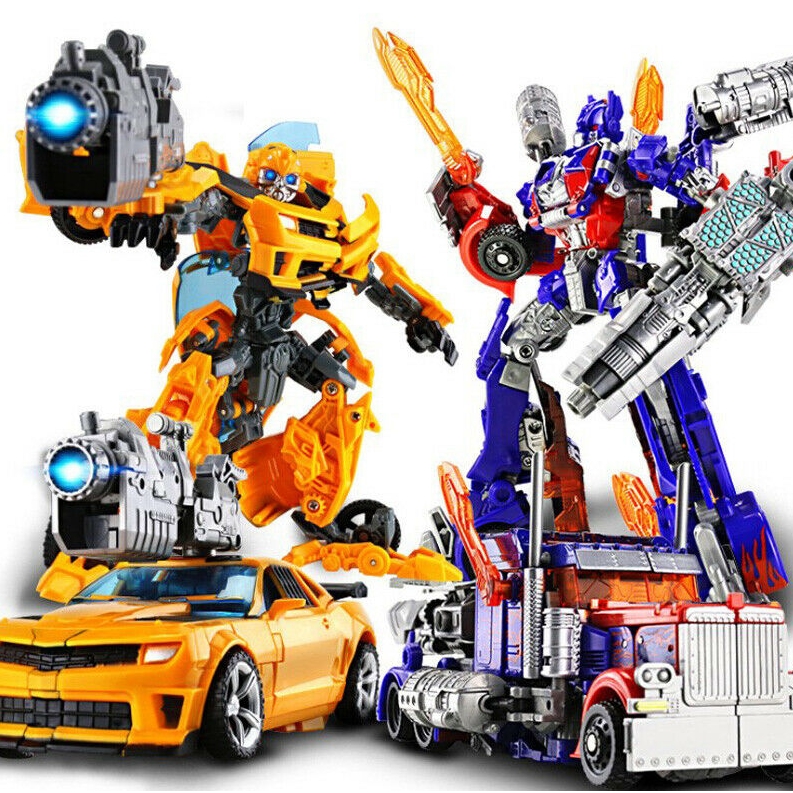 Crianças transformadores carro King Kong robô Bumblebee dinossauro fio corda figura liga modelo genuíno brinquedo