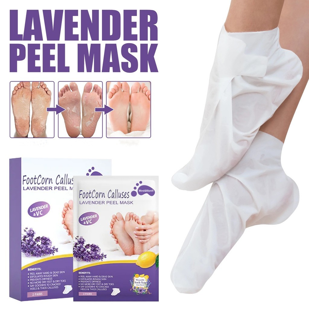 máscara de pé de lavanda em fatias, hidratante, adesivo esfoliante para os pés, máscara para pés anti-sequedad, limpeza