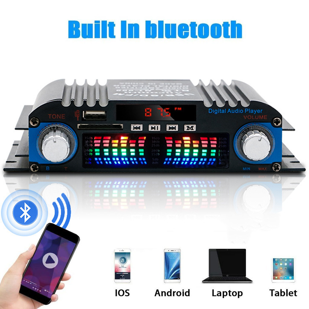 Amplificador Digital HiFi de 1600W de Potência de Pico, 4 Canais