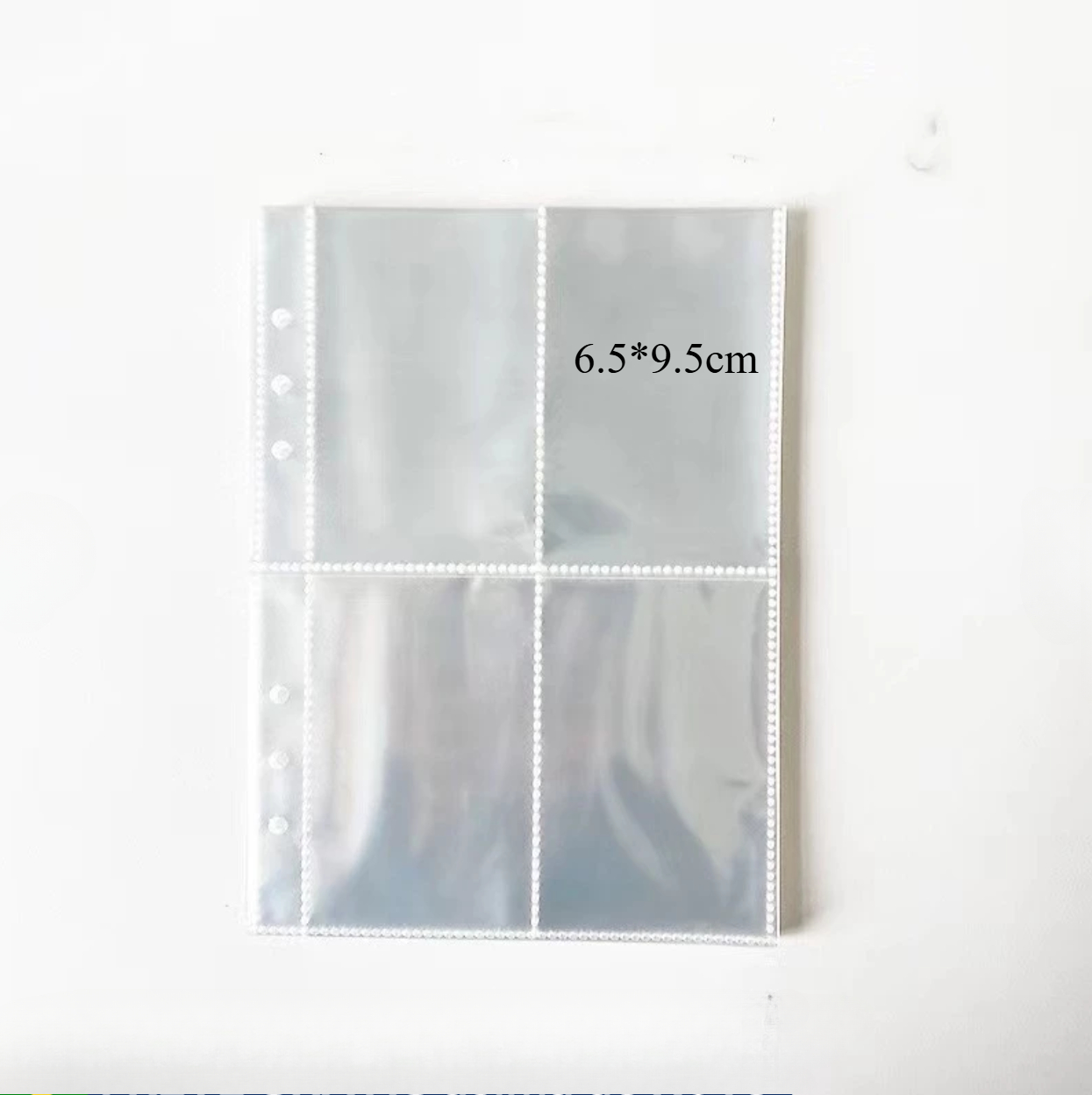 Conjunto de 20 folhas A5 (4 bolsos) 160 bolsos para fichários de 6 anéis, capas para cartões de 2,5x3,5”, protetores de