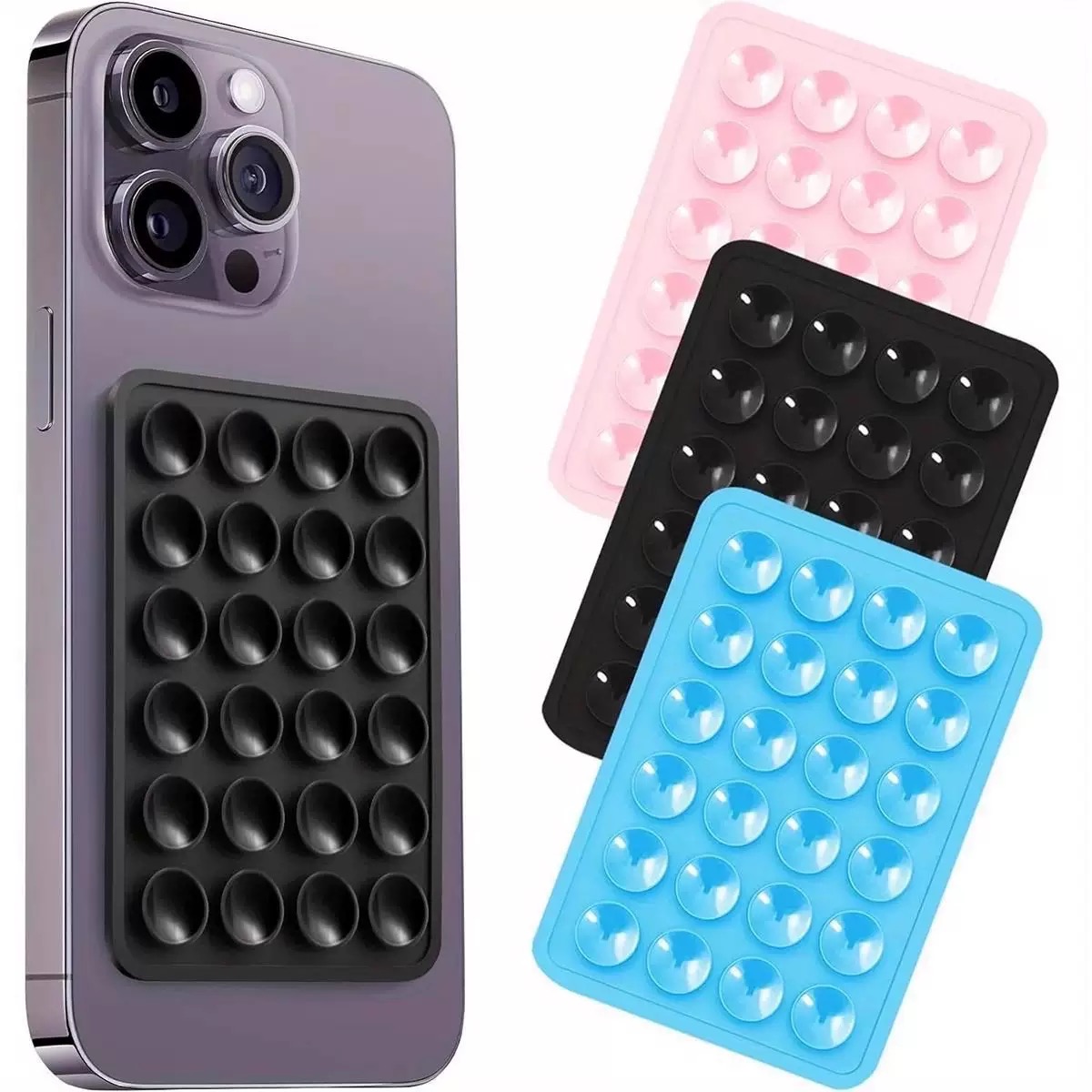 Nova Ventosa De Silicone Dupla Face-Adesivos Quadrados Antiderrapantes Para Suporte De Telefone