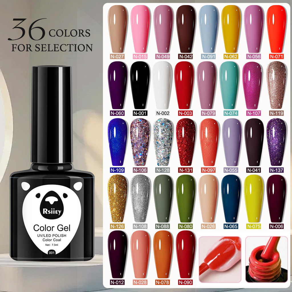 Esmalte de Unha em Gel de 7ml para Kit Iniciante Cores Preto, Branco, Rosa, Verde Removível Sem Limpeza