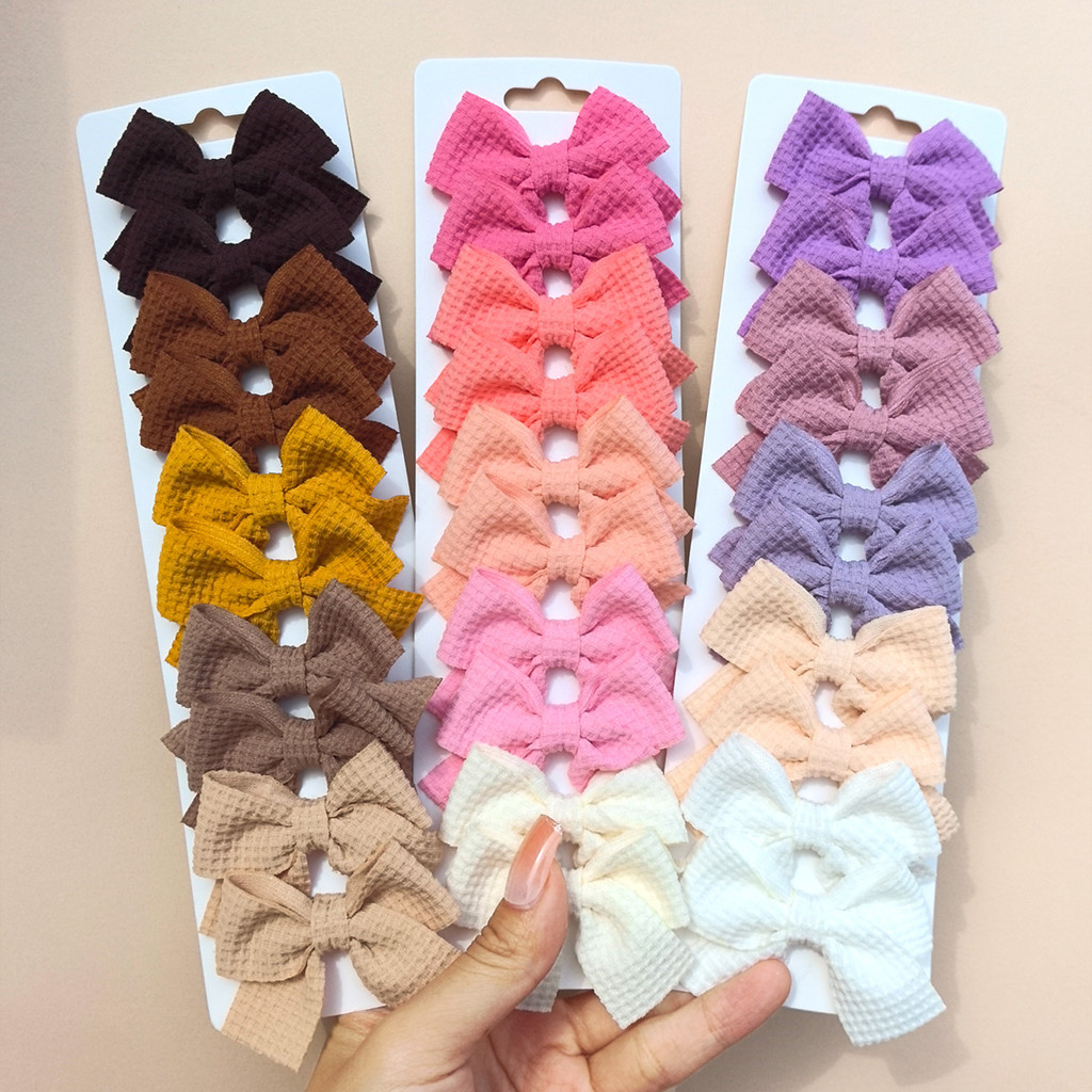 Conjunto De Clipes De Laço De Cabelo De Bebê Com 10 Peças-Tiaras De Nylon Macio Para Recém...