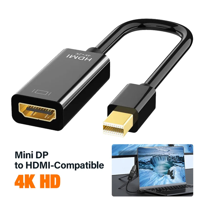 Mini DisplayPort/Thunderbolt para Adaptador Conversor Compatível com HDMI para MacBook, Microsoft Surface, Laptop, TV,