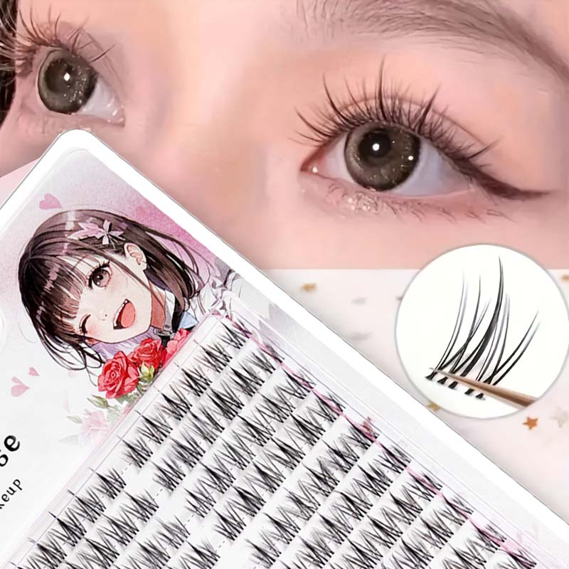 Cílios Postiços 120 Clusters De Ondulação Natural Seccionada , 10 Fileiras De Grande Capacidade , Estilo Fada