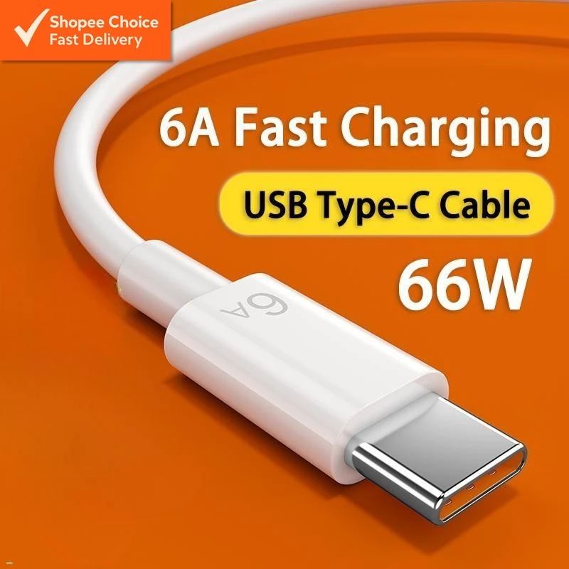 Cabo De Carregamento Rápido 66w 6a | Usb Tipo-c | Para Smartphones Android | 2m