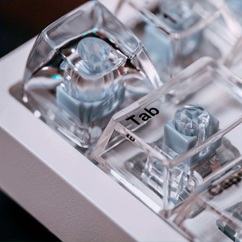 Novas teclas de teclado mecânico totalmente transparentes, (somente teclas) teclas retroiluminadas de cristal, de alta