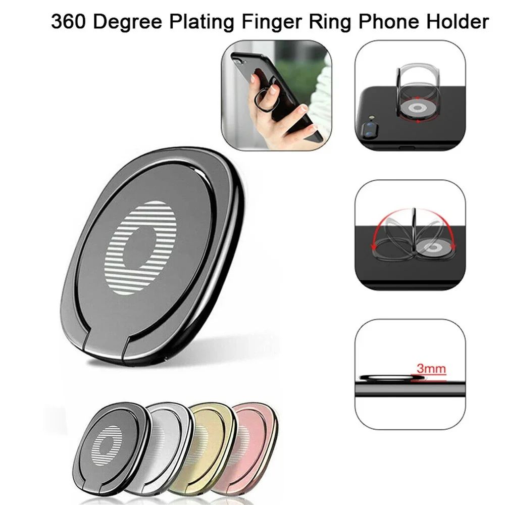 Suporte De Telefone De Metal Giratório Anel De Dedo Mesa Ultrafino Para Aperto Magnético Do Carro