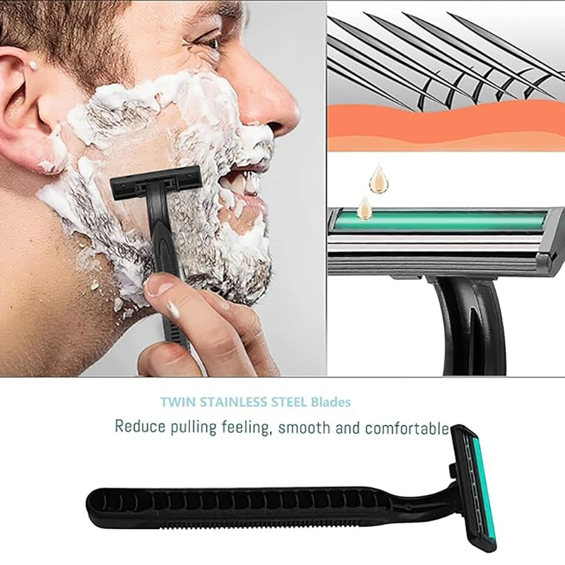 Lâmina de Barbear Manual Importada com Lâminas de 2 Camadas de Original Sharp Speed para Homens, Cabeça de lâmina
