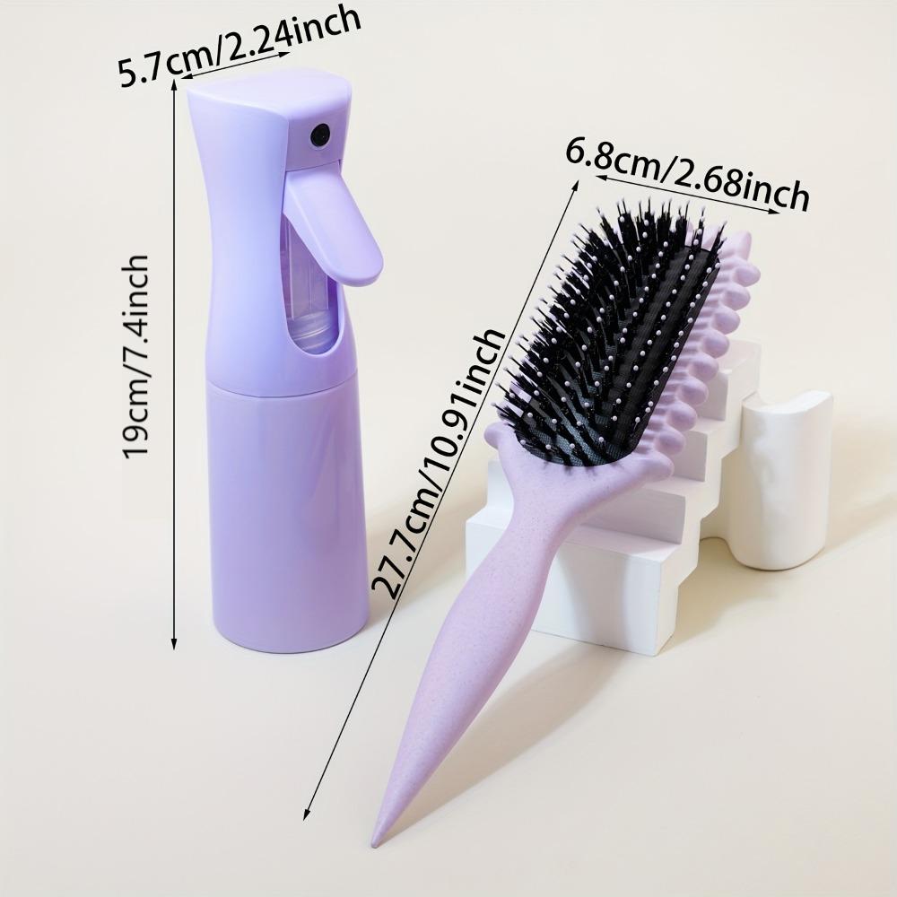 Conjunto de Escovas WANMEI com 2 peças - escova de cerdas para cachos e garrafa sprayer, ideal para salão e casa