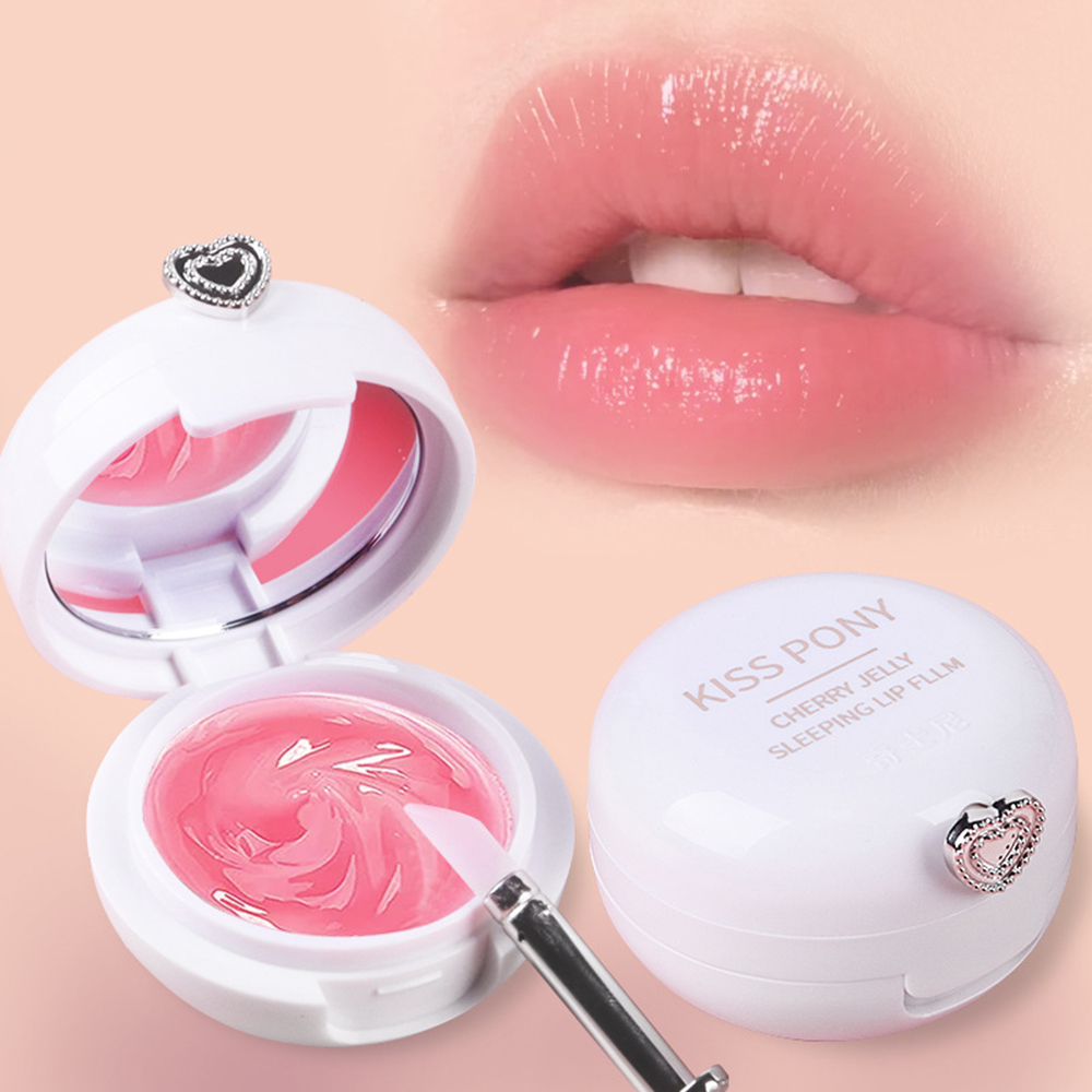 Máscara labial almofada de ar para dormir à noite, esfoliar, hidratar, nutrir e hidratar