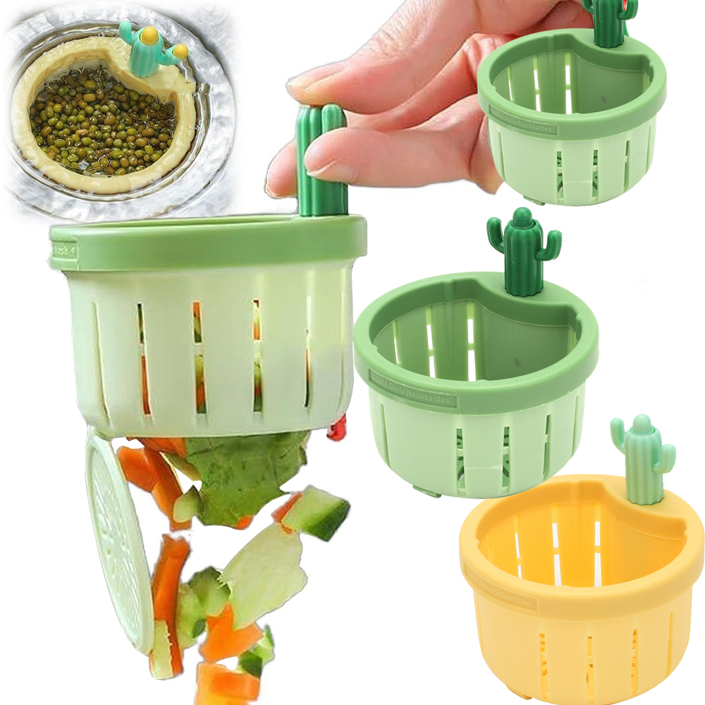 Novo Conjunto com 2 Peças de Filtro de Cacto para Cozinha - Coletor de Sobras de Alimentos para Pia e Lava-Louças.