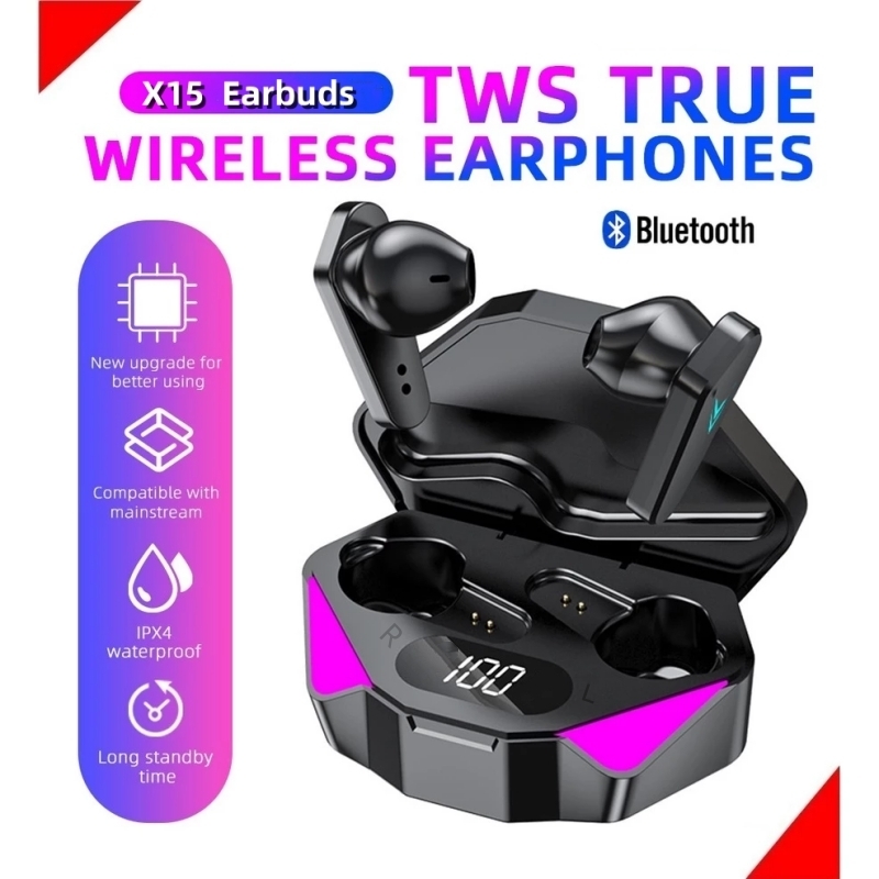 X15 Fones De Ouvido Para Jogos TWS Bluetooth Com Cancelamento De Ruído Sem Fio Display LED
