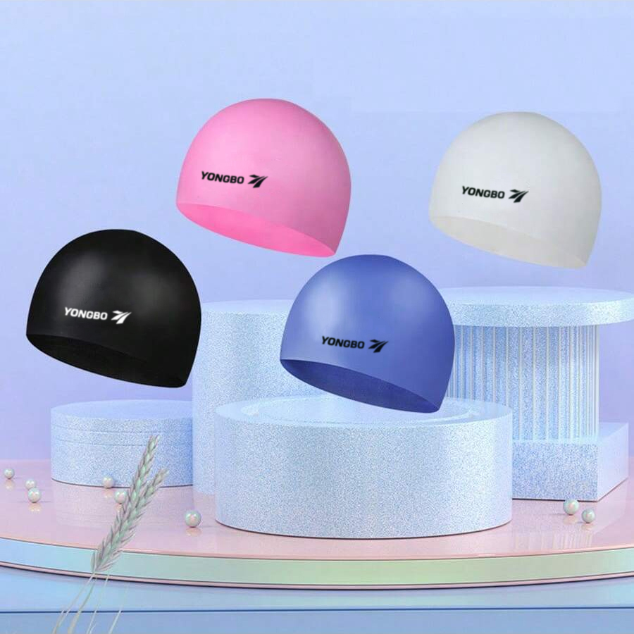 Novo Gorros de Natação Coloridos Sólidos - Touca de Natação de Silicone Impermeável para Homens/Mulheres, Confortável