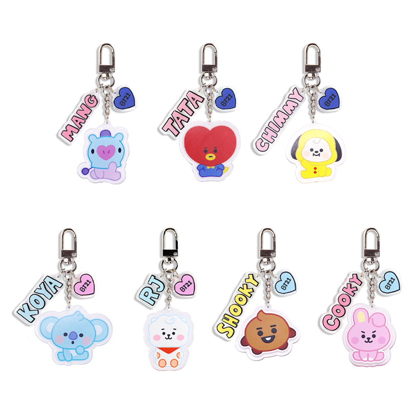 Chaveiro BT21 De Desenho Animado Da Moda Coreana Para Mulheres Presentes De Acrílico