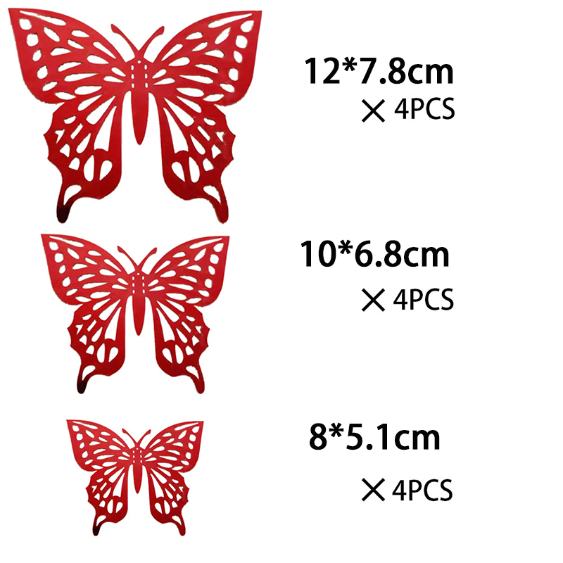Adesivos De Parede De Borboleta Oca 3D-Arte Decorativa De 12 Peças Para Quarto , E Casa Festiva