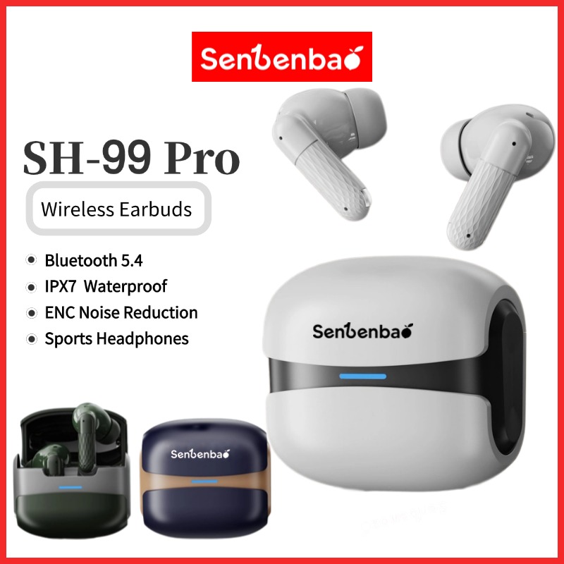  Fone de Ouvido Bluetooth SenBenBao SH-99 Pro, Fones de Ouvido Sem Fio Intra-Auriculares, Headsets Bluetooth, Fones de
