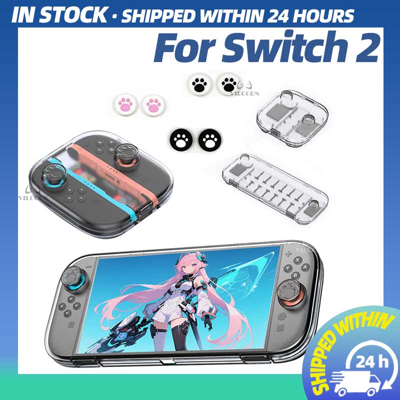 Capa Transparente para Nintendo Switch 2, Case Antirriscos à Prova d'Água com Slots para Cartões de Jogo