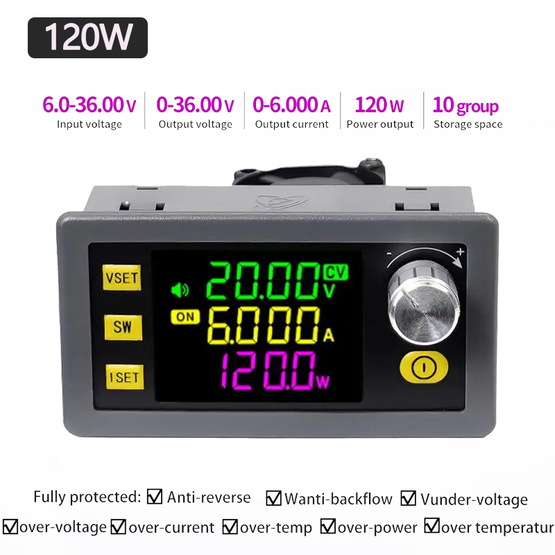 SK120 SK60 120W 6A DC Fonte De Alimentação Buck Boost Ajustável Corrente De Tensão Constante Para Módulo De Carregamento