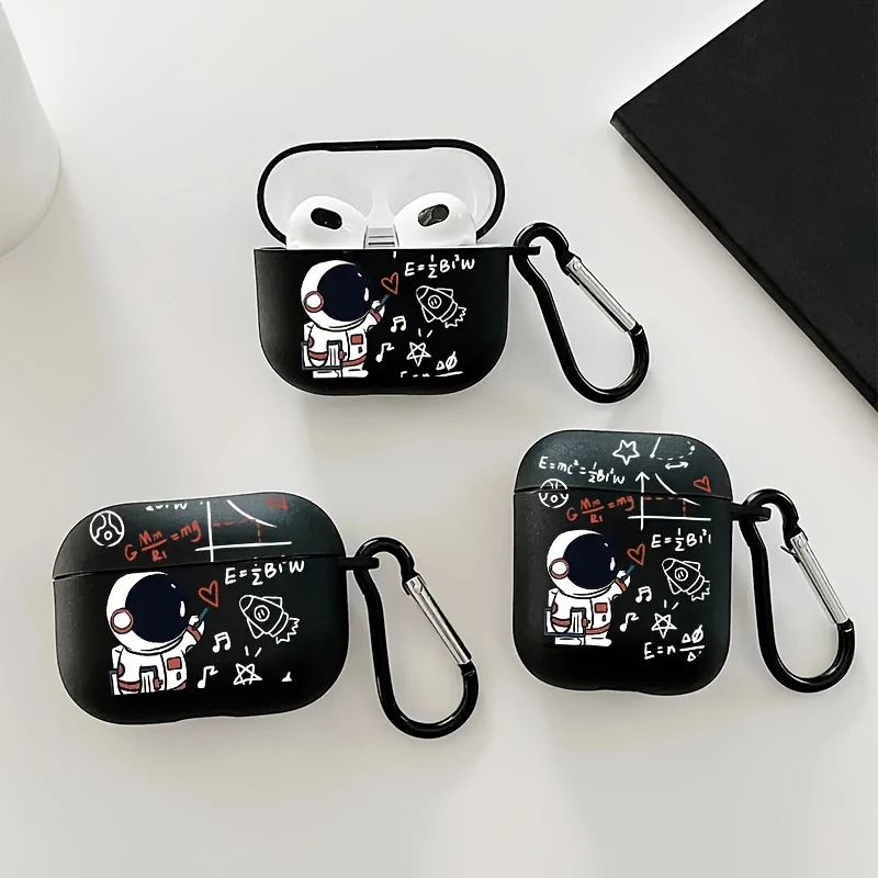 Capa de fone de ouvido preta simples para AirPods 4, capa de fone sem fio para AirPods 3 2 1 Pro 2a fone de ouvido