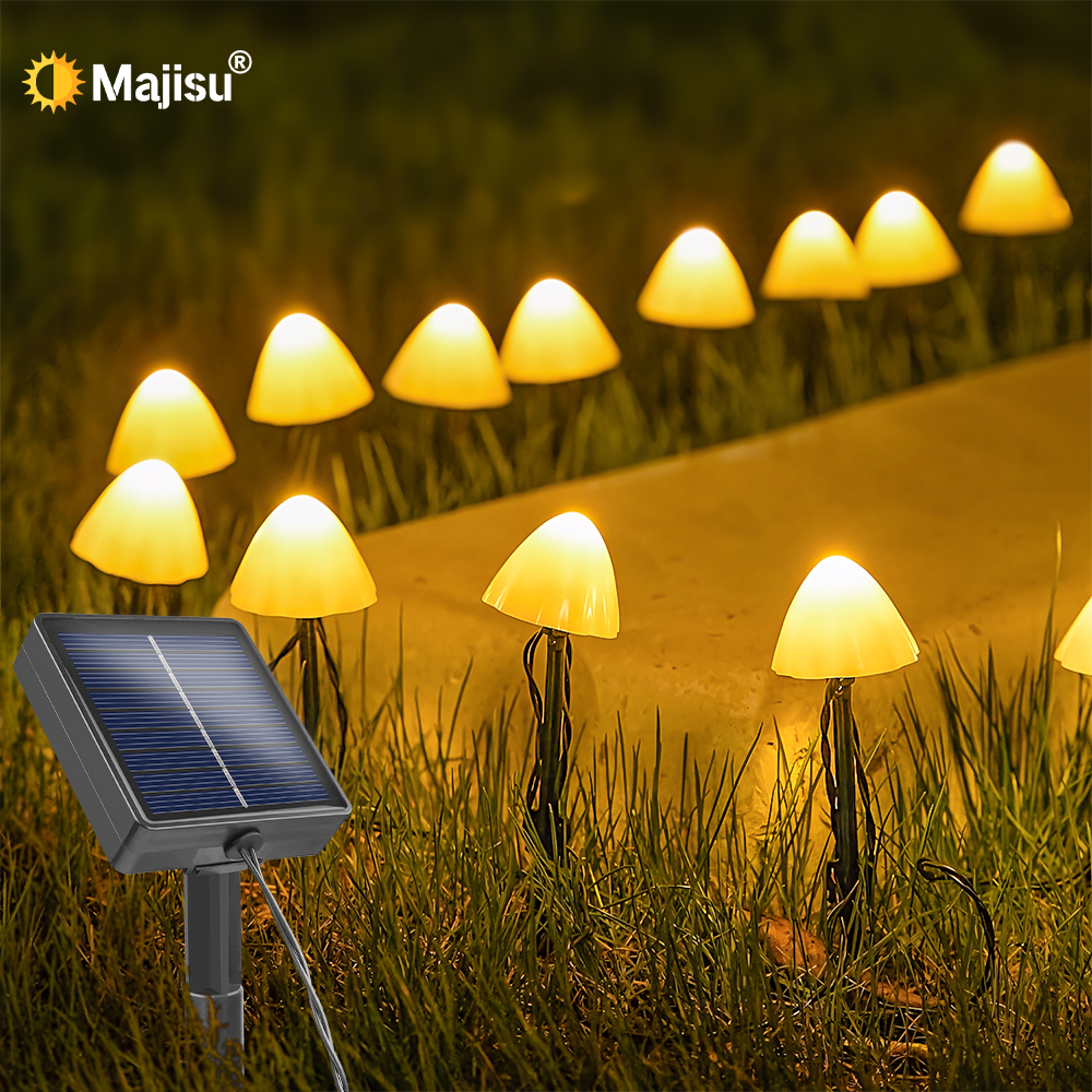 Luz Solar De Estaca De Solo De Cogumelo-LED 15/30 , 8 Modos , IPX4 À Prova De Respingos , Luzes De Corda Impermeáveis Pa