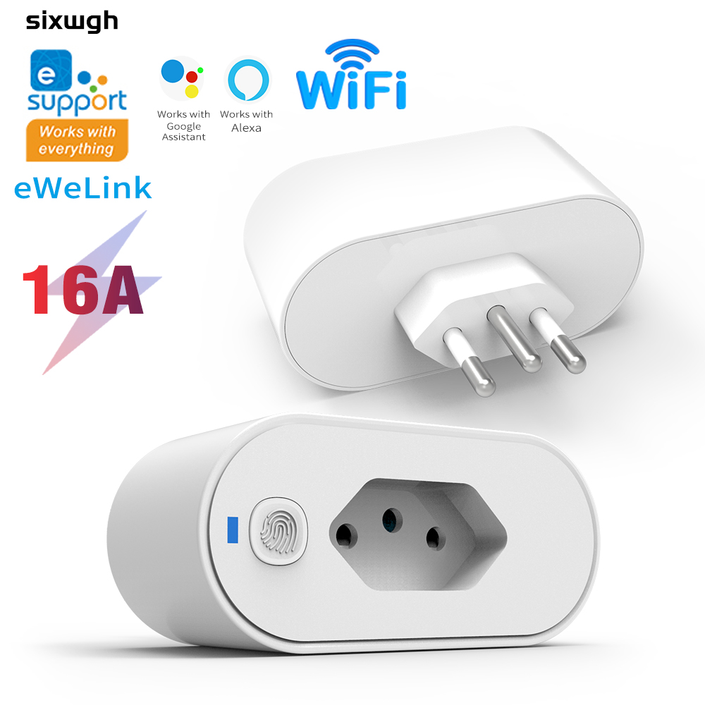 Adaptador De Tomada Inteligente eWeLink Wifi Com Suporte Para Controle De Aplicativo Voz Alexa Google Home