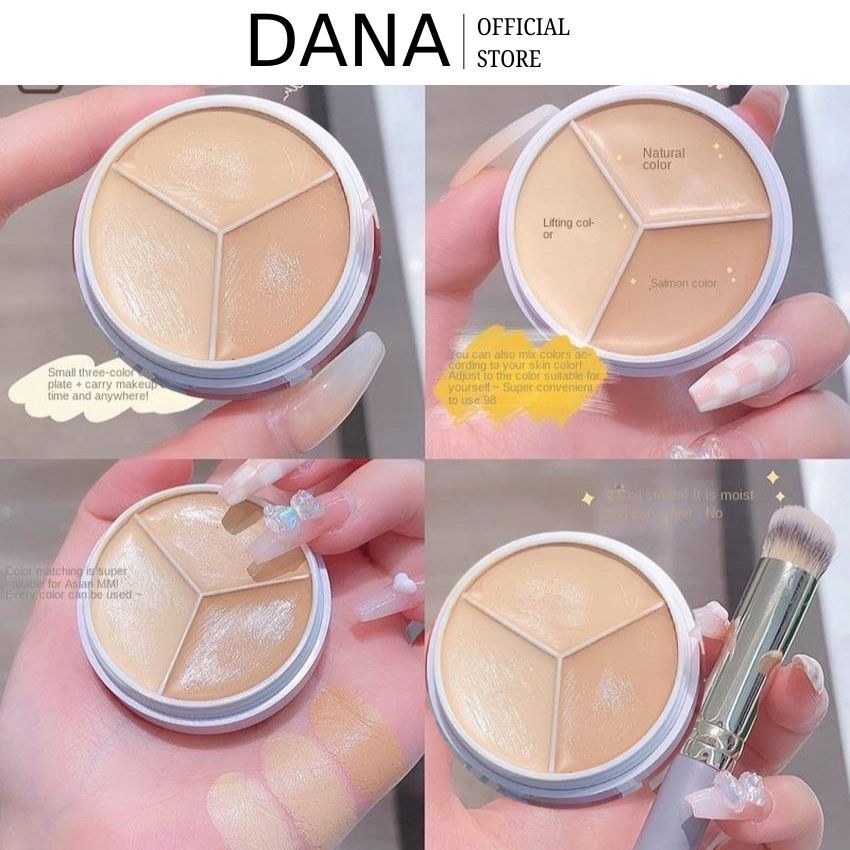 Corretivo De Três Cores De Alta Cobertura Multicolorido De Longa Duração Leve Capa Paleta Maquiagem Facial