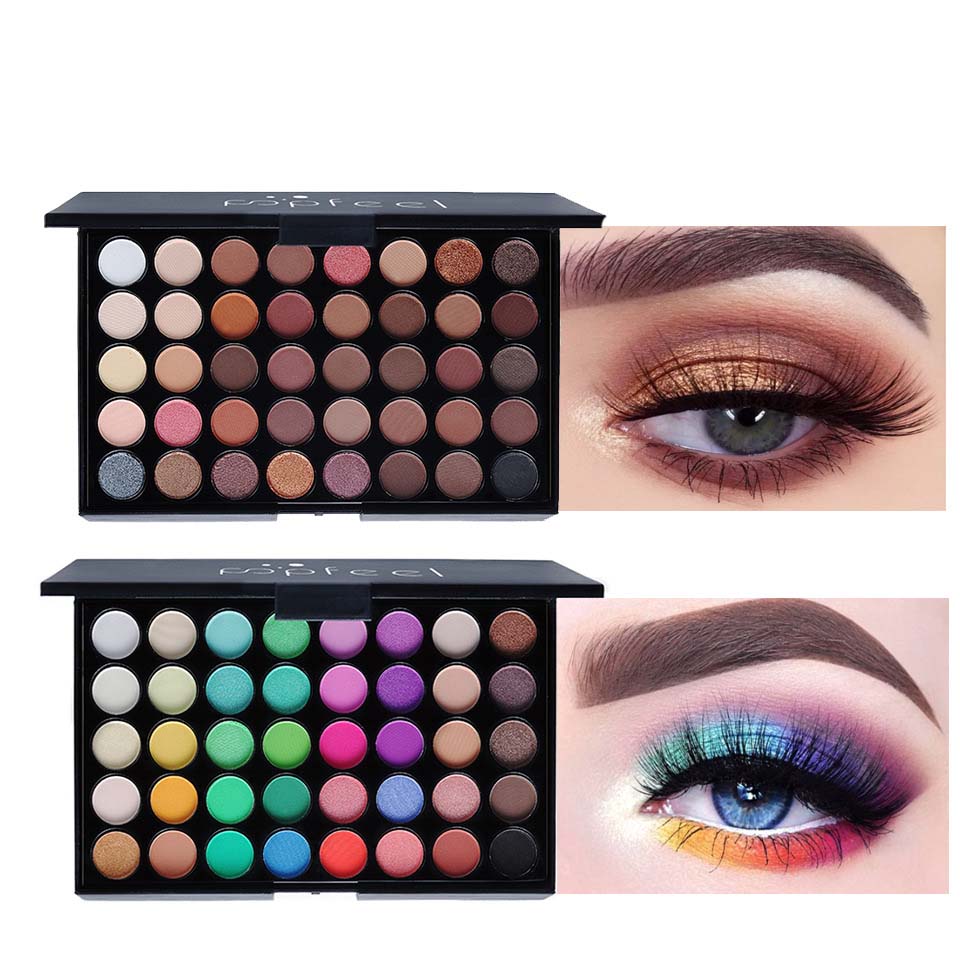 Imagem Paleta de Sombra Pérola Mate 40 Cores Sombra Terra Cor Paleta de Maquiagem Multicolor Fácil de Colorir Sombra Sombra Sombra Fácil de Colorir Paleta de Sombra