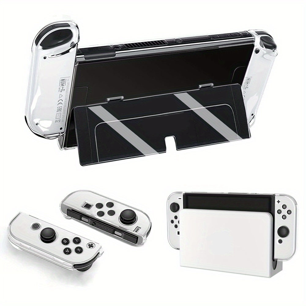 Estojo rígido transparente com doca para controle de joycon da Nintendo Switch/Switch OLED