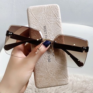 Óculos De Sol Femininos Sem Aro – Da Moda Com Lentes Gradientes Vintage