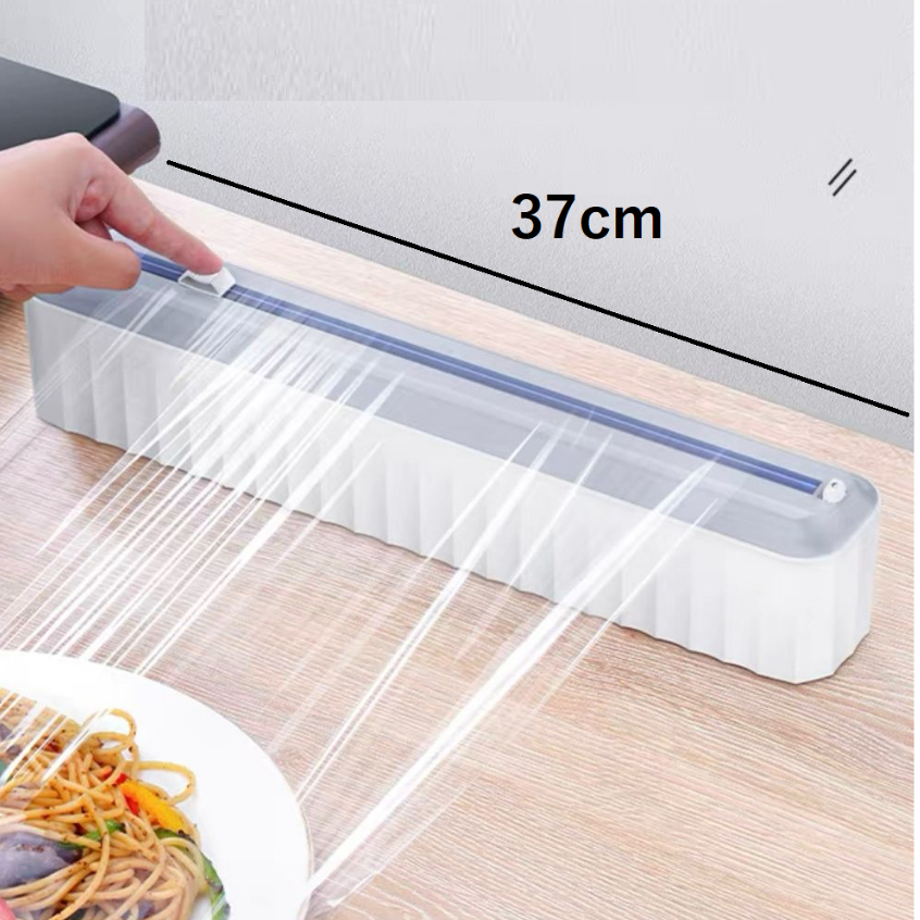 DISPENSADOR DE FILME PARA CORTAR PAPEL EMBALAGEM PLÁSTICA DE ALIMENTOS CÔMODO COM ÍMAN E VÁLVULA SUCTORA DE ALUMÍNIO