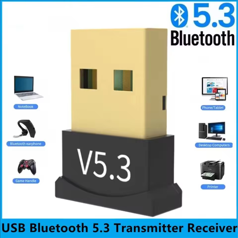 Adaptador Bluetooth 5.3, driver gratuito, receptor USB Bluetooth para laptop e desktop, conversor de áudio sem fio.
