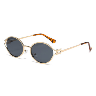 Óculos de sol retrô de Metal masculino feminino retrô Oval óculos de sol UV400 óculos de m...