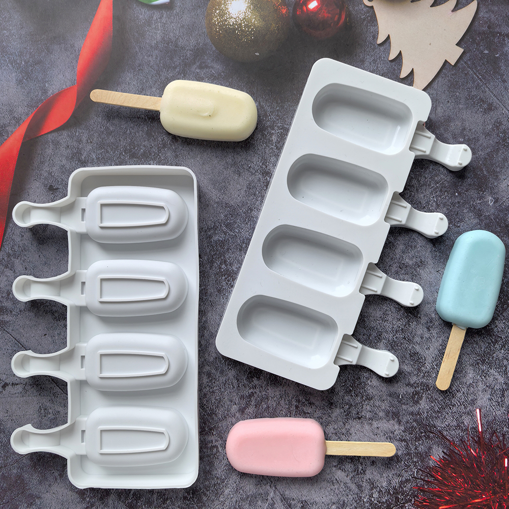 1pc Molde De Sorvete De Silicone Oval Picolé Pudim De Chocolate Bolo Fazendo Ferramenta (S...