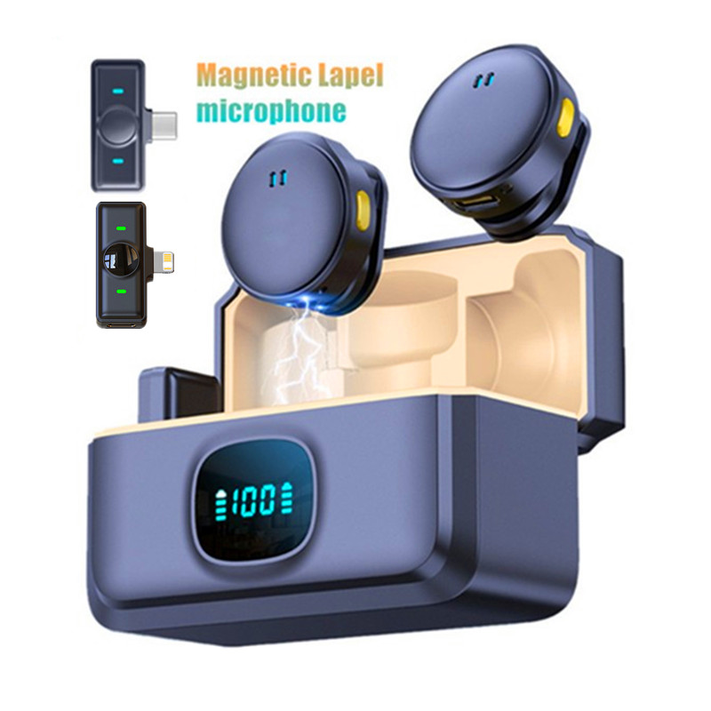 Mini Microfone De Sucção Magnética Sem Fio Para Gravação De Redução De Ruído Tipo C De Tel...