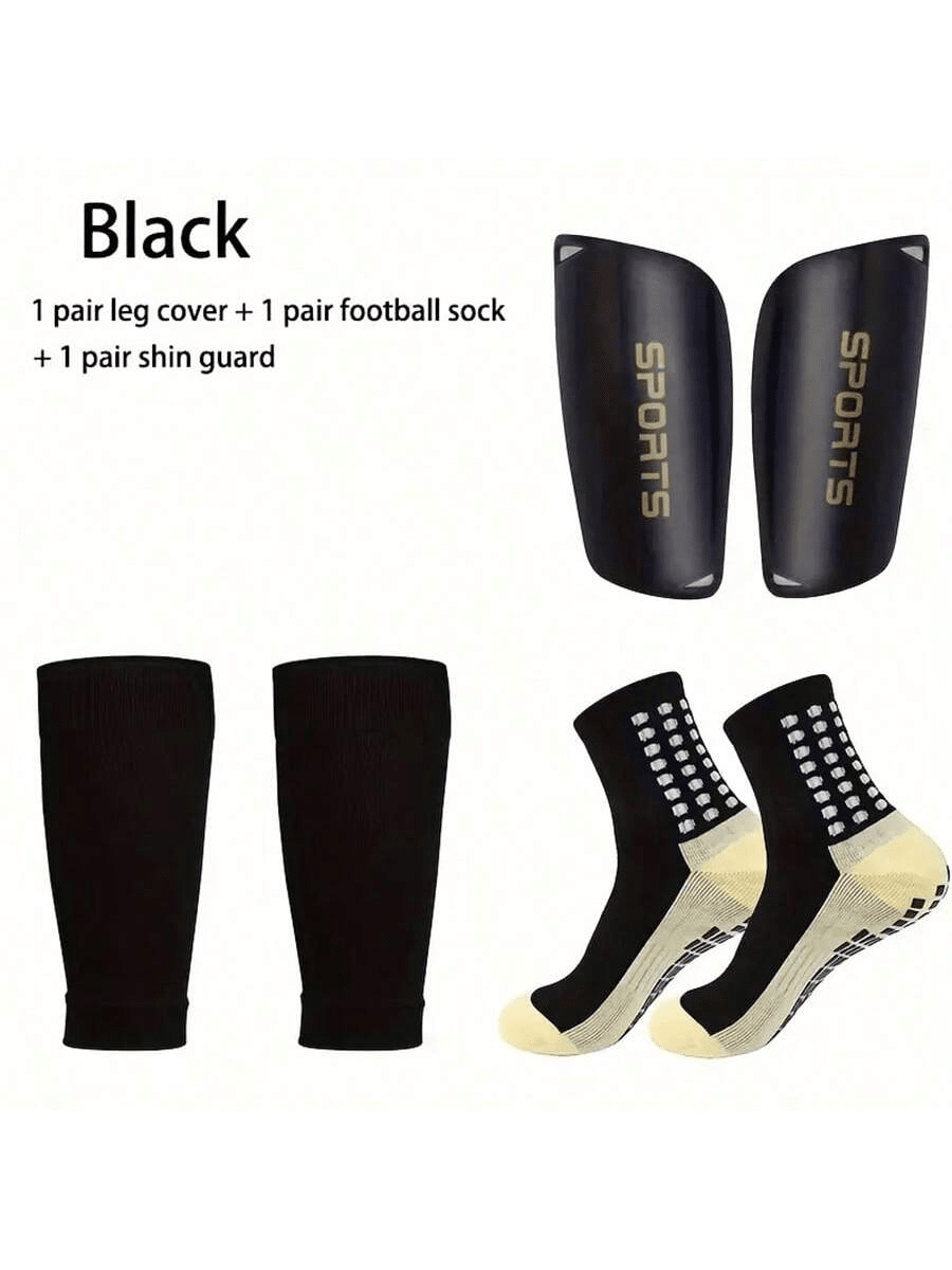 Kit De Futebol Infantil – Meias Unissex Para Treinamento , Panturrilha Média Antiderrapante Com Proteção Caneleiras