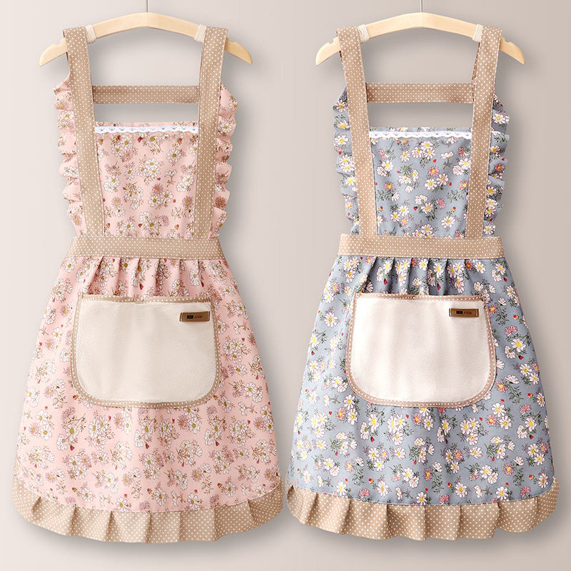 Avental De Renda De Algodão Puro Estilo Ocidental Para Mulheres Cozinha Cozimento Fino Ver...