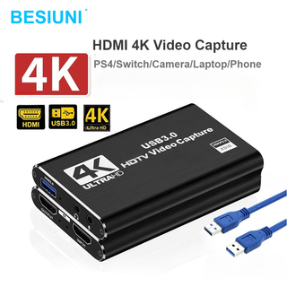 Placa De Captura De Jogo HDMI 4K USB3.0 Para Streaming E Gravação 1080P Com Suporte Transmissão Ao Vivo em Oferta na Shopee
