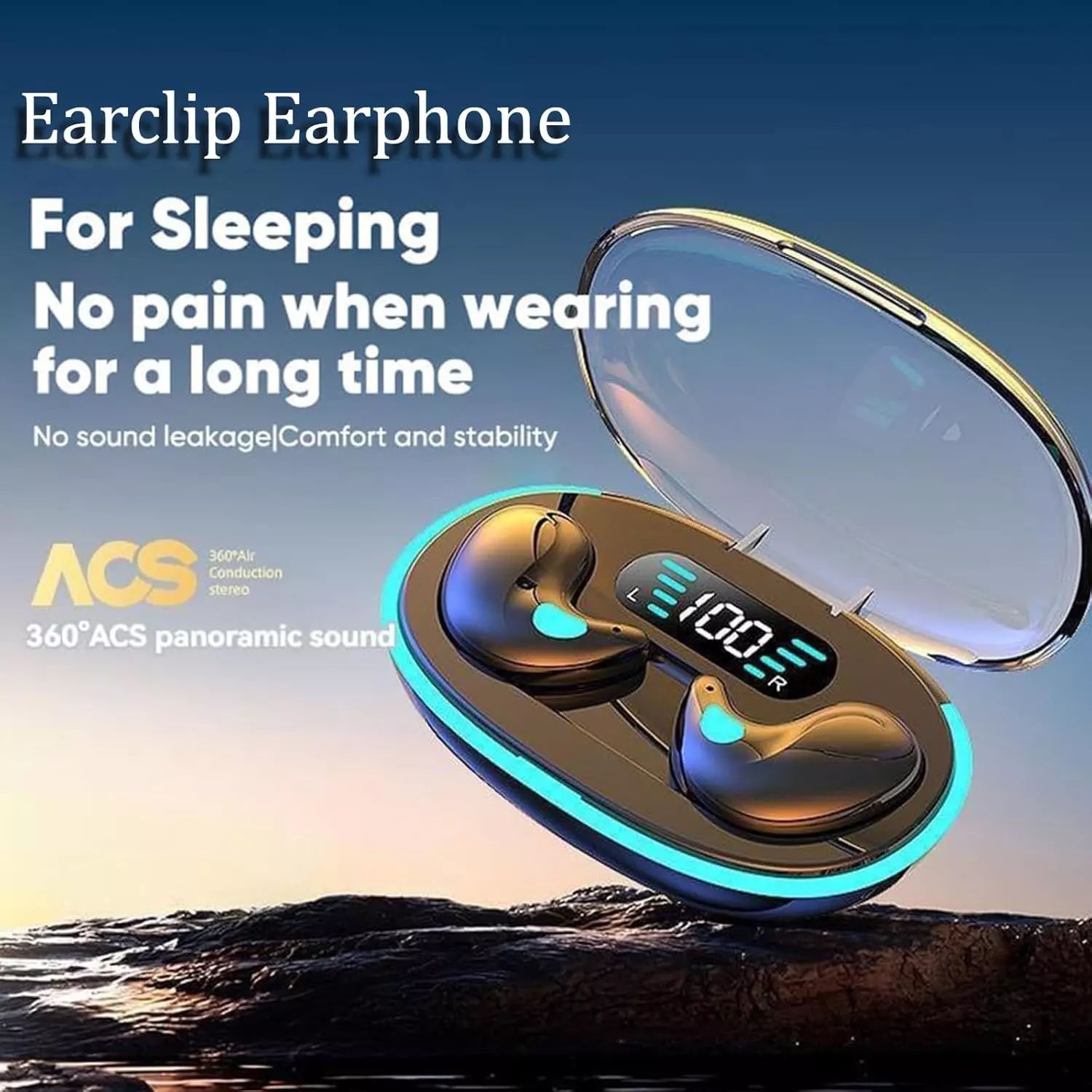 X55 Fones De Ouvido Sem Fio Sleep Bluetooth 5.4 Mini Estéreo Com Cancelamento De Ruído Fone Para Jogos De Música Áudio U