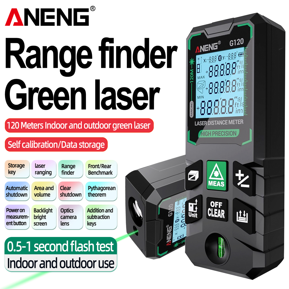 ANENG G50 G70 G100 G120 Verde Laser Range Finder Alta Precisão 30 Conjunto Testador De Calibração Autonomous