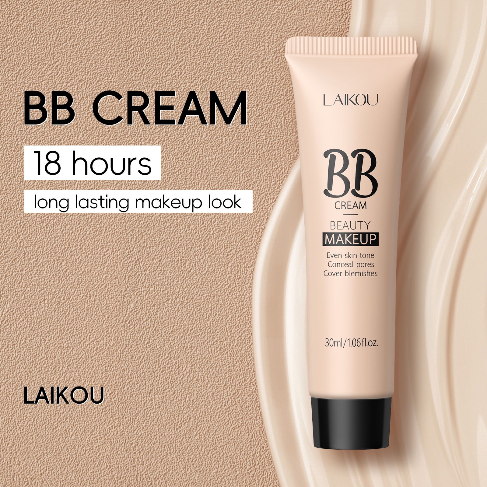 LAI KOU Wate rp Roof BB Cre am Corretivo Long Lastin g Base Oil Cont rol Maquiagem 30ml