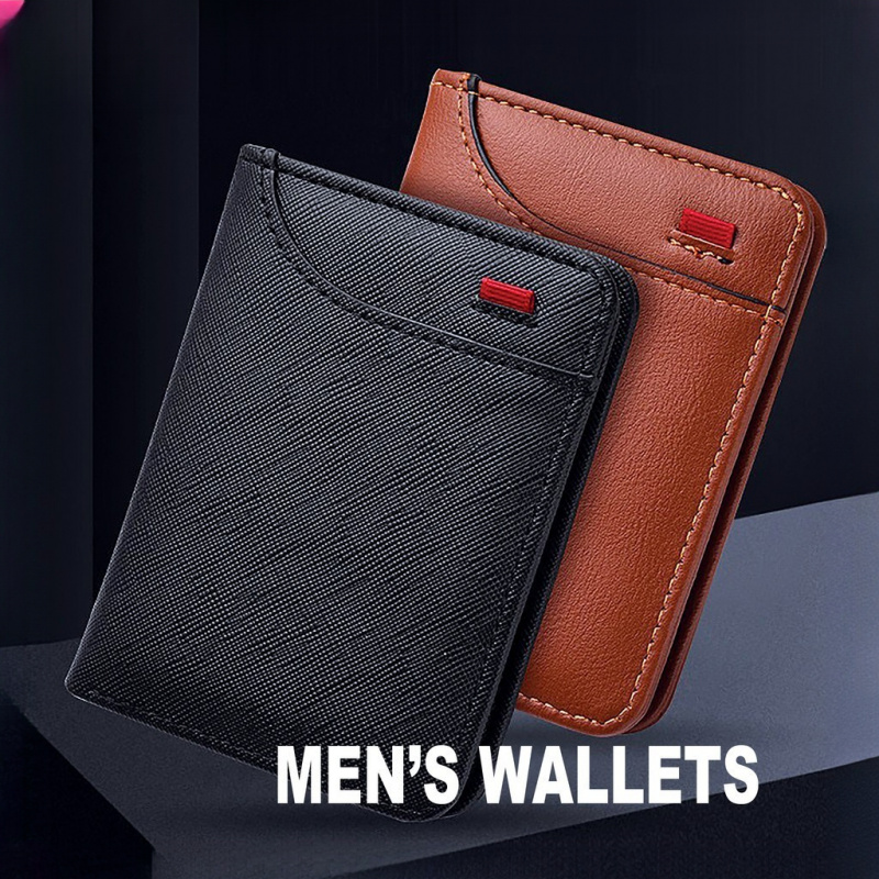 Carteira Dupla Fina Masculina – Janela De Identificação Vertical E Porta-Cartões Compacto Com Slot Para Vários em Oferta na Shopee