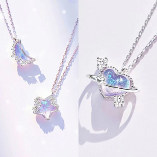 Colar De Moda Para Mulheres Na Liga Opala Lua Estrela Coração Pingente em Oferta na Shopee