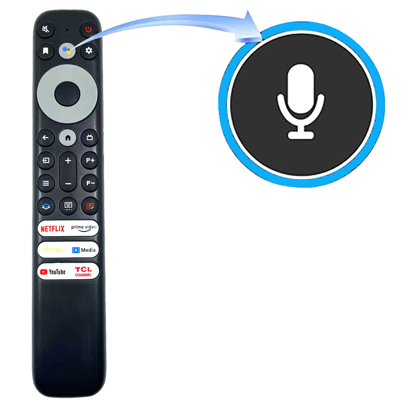 Controle Remoto Bluetooth com Voz da TCL 902V, com Tecla Direta para FBT PLAY