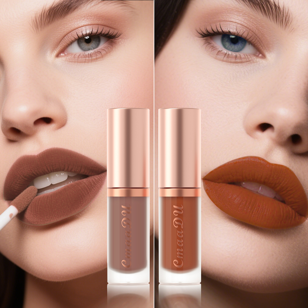 CmaaDu Matte Velvet Lip Gloss Batom À Prova D'água Duradouro Fácil De Colorir Copo Antiaderente Presente Requintado
