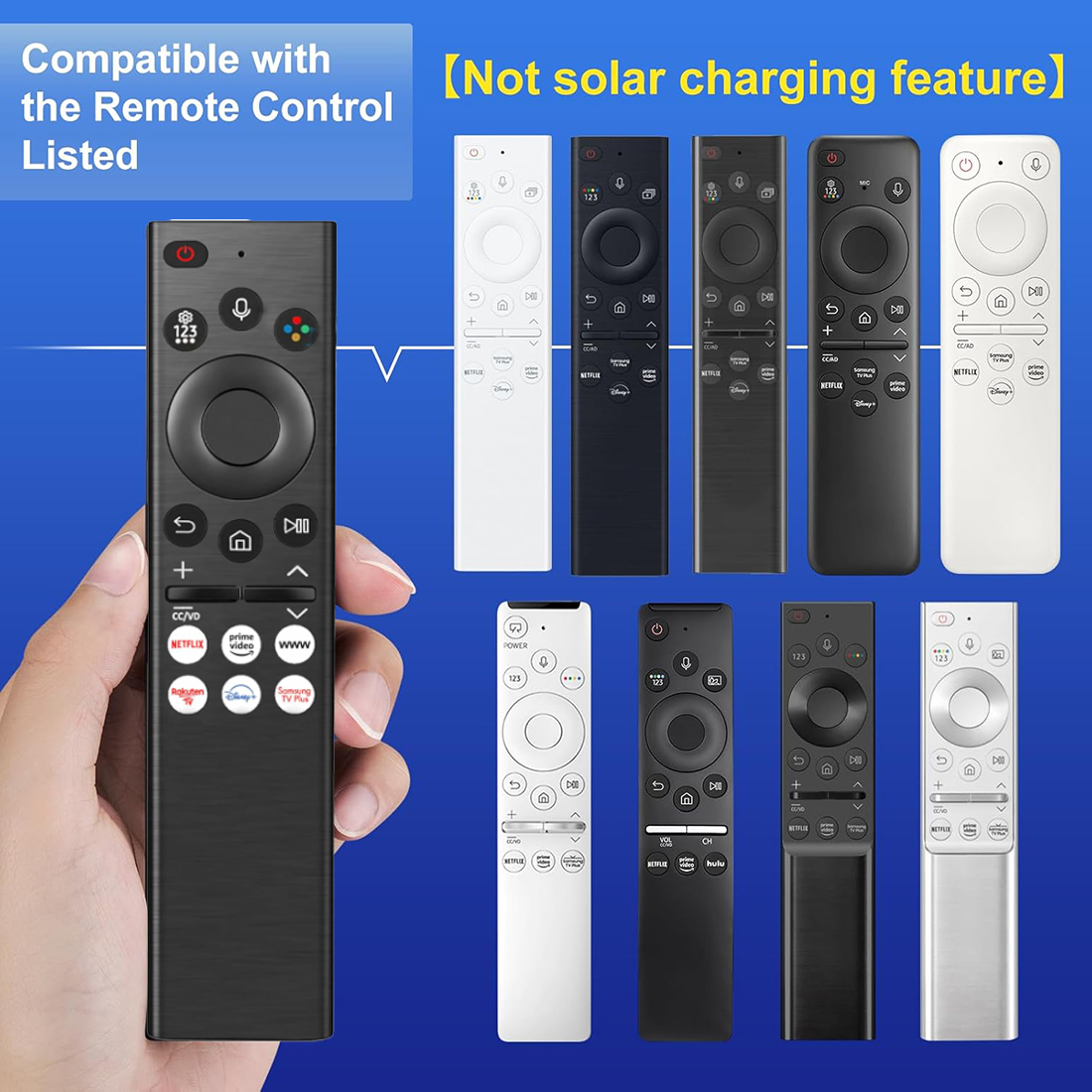 Controle Remoto de Voz Substituto para Samsung Smart TV Compatível com Modelos QLED LED 8K 4K