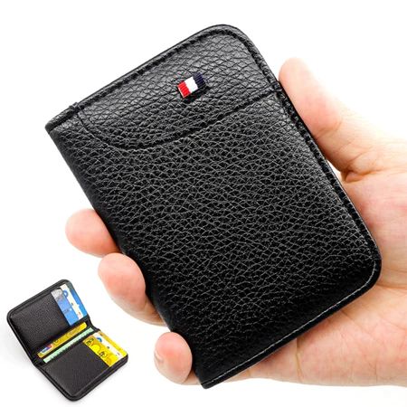 Carteira RFID Ultrafina Masculina-Porta-Cartões Fino Para De Crédito E Identificação