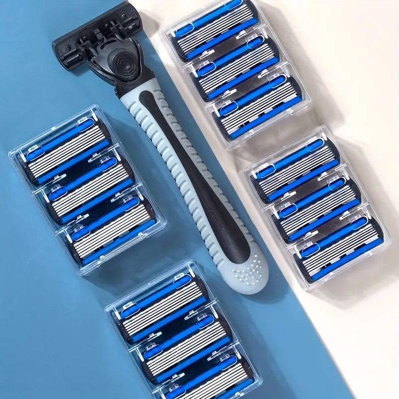 Aparelho de Barbear Clássico com 6 Lâminas para Barba Masculina e Depilação Feminina Manual
