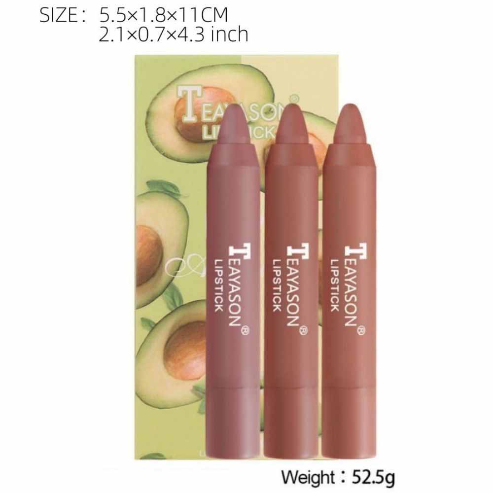 Conjunto de 3 Batons de Longa Duração: Não Transfere, Brilho Labial Hidratante, Tons Nude · foto 2