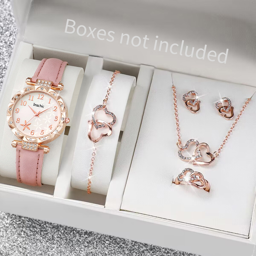 Lovito Relógio de Metal com Rosto de Metal com Pedra de Strass LCS20A589